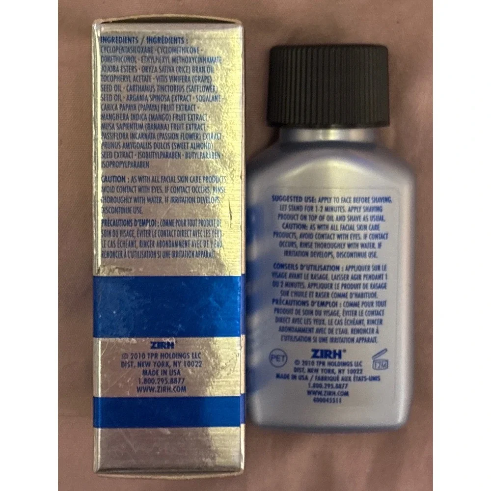 NEW Zirh Mens Prepare Pre Shave Oil 1.0 oz 30‎ mL Botanical Extracts